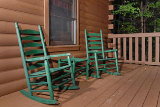 Pigeon Forge Cabin that Features Cozy Rocking Chairs